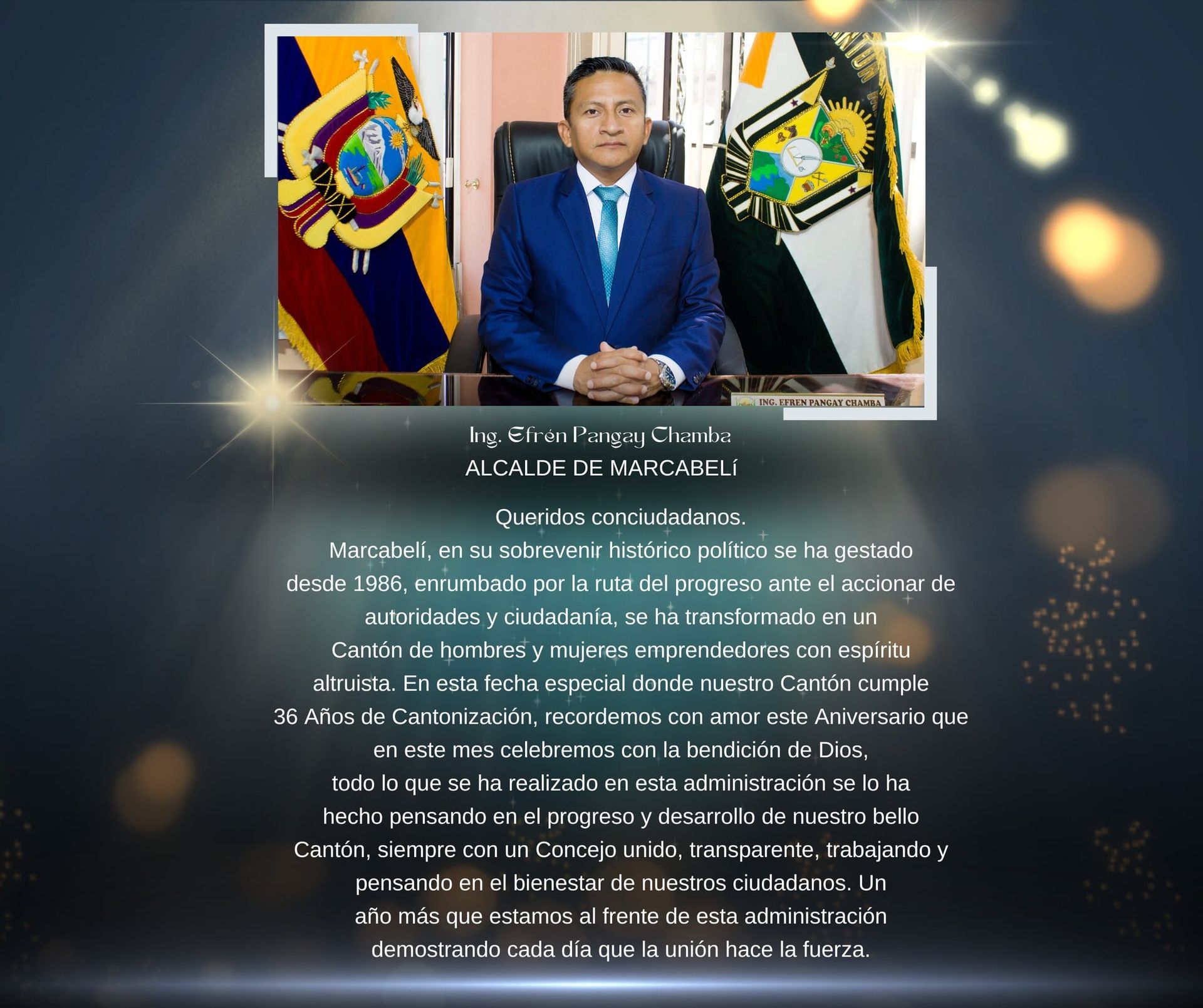 alcalde de Marcabelì invitándonos a celebrar las fiestas  i