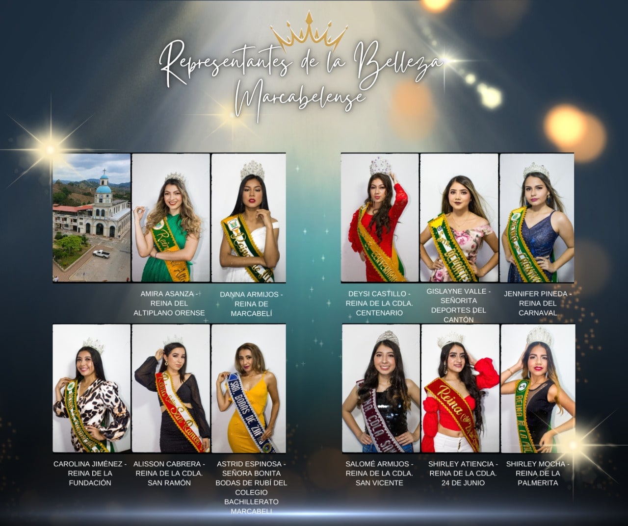 representación de las bellezas marcabelense reinas de cada