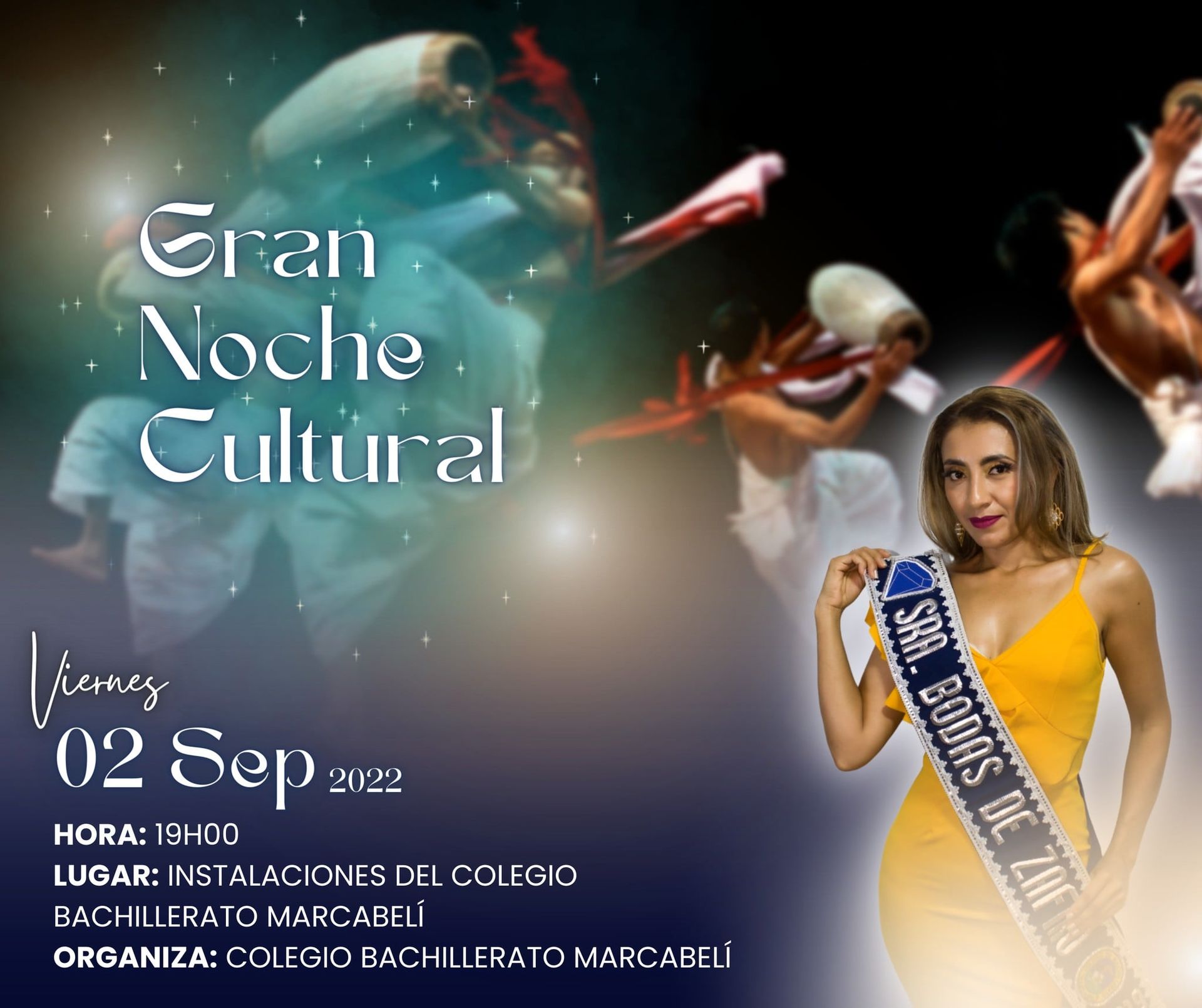 Gran noche cultural en las instalaciones del colegio Bachillerato Marcabelì 
